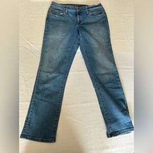 LOFT Women's Curvy Straight Leg Blue Jeans